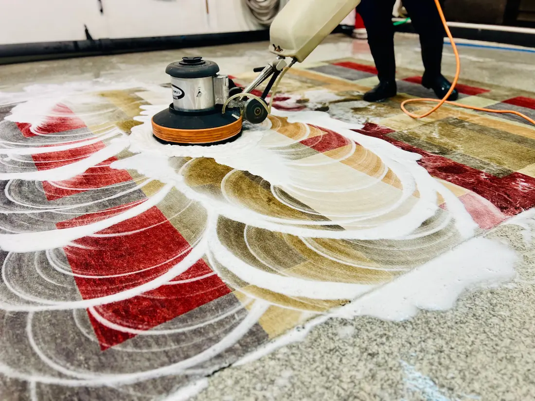 Professional rug washing process